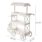 Vintiquewise White Wood Decor Display Rack Mobile Food Cart with Wheels 3 Tier QI004641 - alternate 4